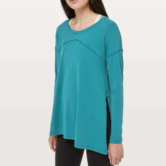 Lululemon Hit Unwind Long Sleeve Tonic Teal Size 8 - Picture 1 of 6